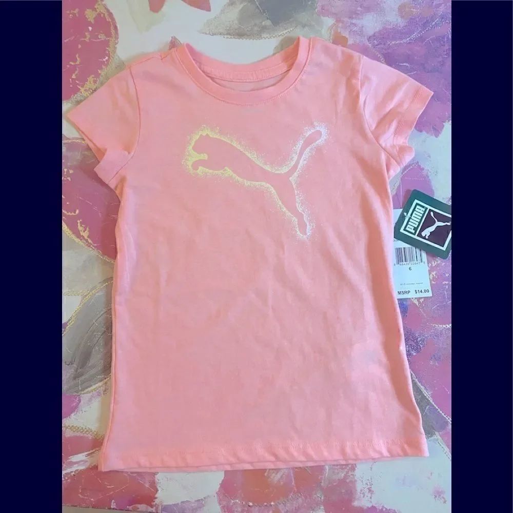 🛍Puma Rebel Logo Girls Graphic T-Shirt short sleeve US 6